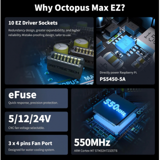 BigTreeTech Octopus MAX EZ 32 Bit Mainboard Klipper 10 Driver Upgrade